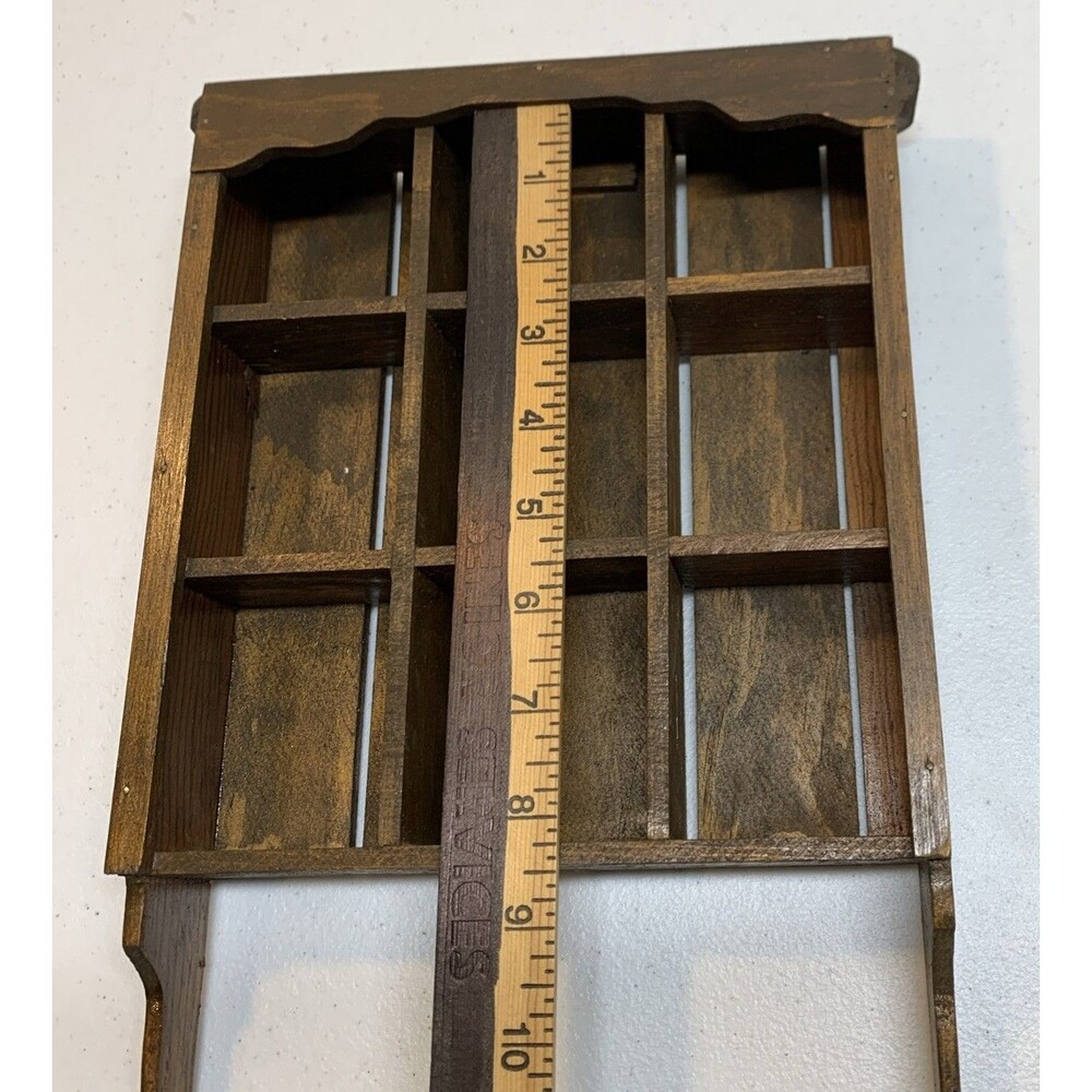 Vintage Country Wood Shadow Box Wall Shelf Curio Knick Knack Miniature Figurines - Picture 6 of 7